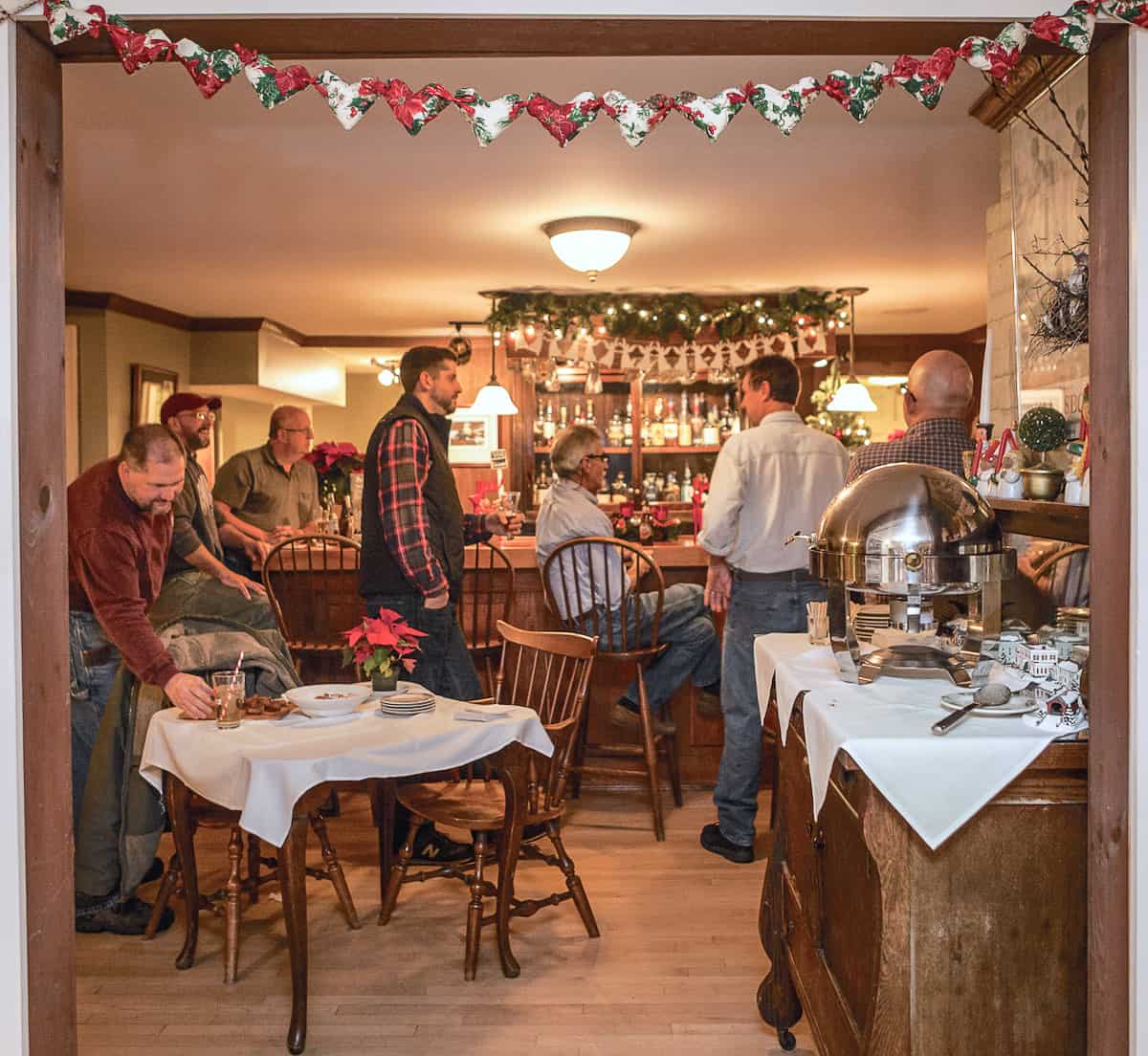 West Mountain Inn - Tavern with Holiday Decor and Guests