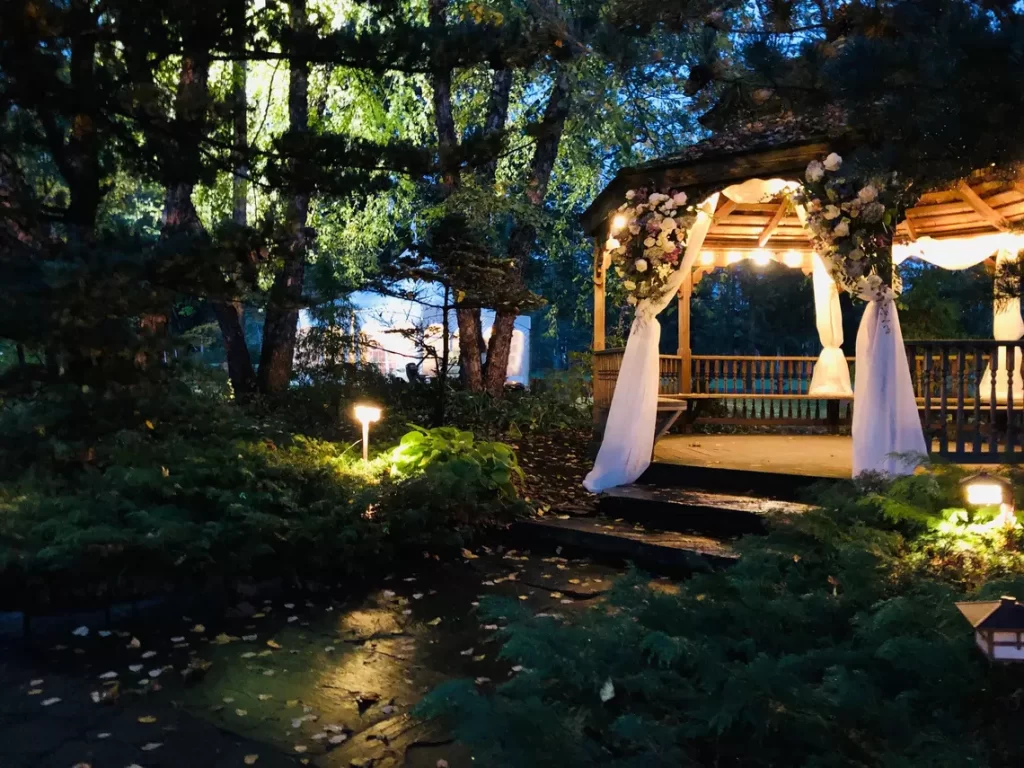 Lake Morey Resort Wedding Photos Wedding Gazebo at Night