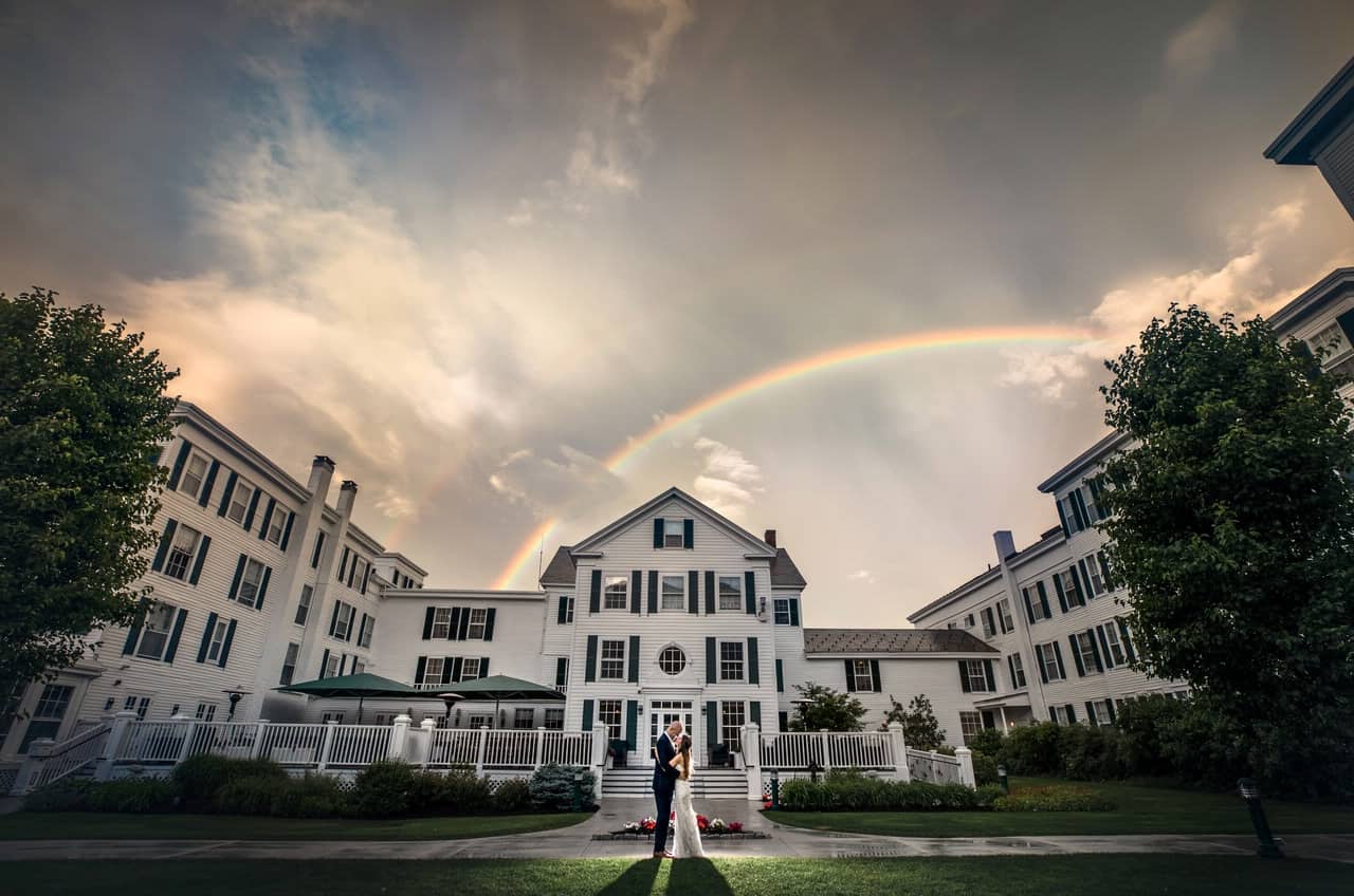 Equinox Golf Resort - Summer Wedding Couple with Clouds and Rainbow