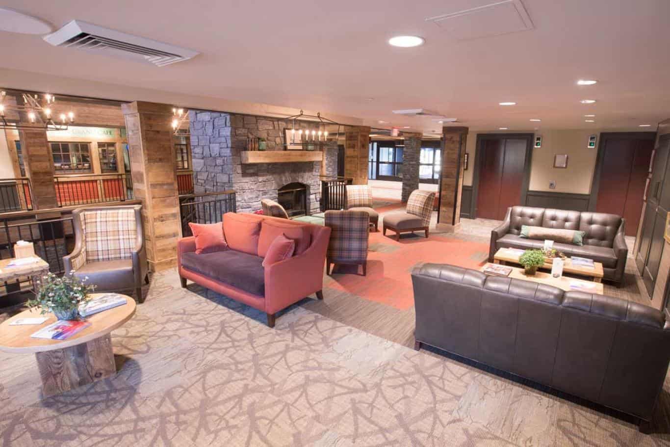 Killington Grand Resort Hotel - Lobby with Fireplace