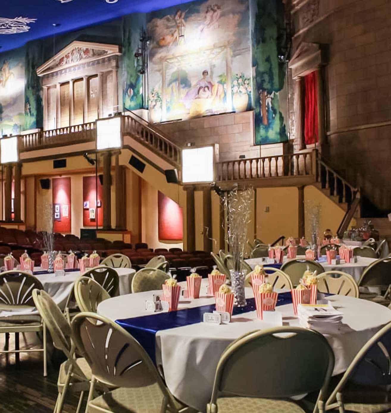 Latchis Hotel - Conference Auditorium with Tables and Popcorn