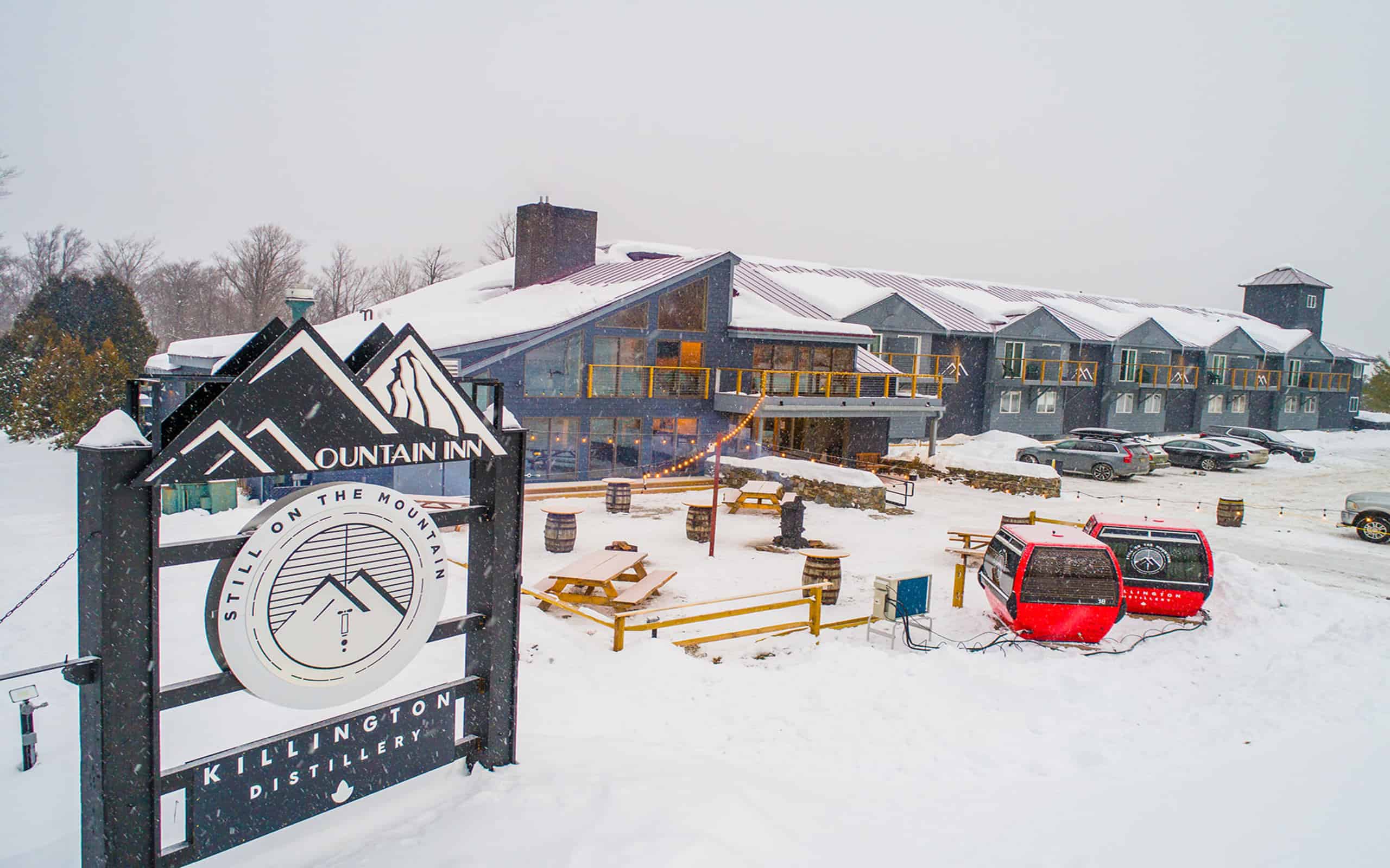 Mountain Inn at Killington - Winter Exterior with Sign