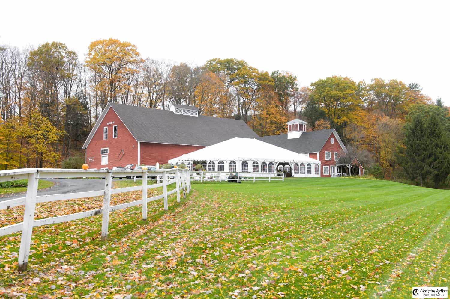 Quechee Inn at Marshland Farm - Fall Outdoor Wedding Tent