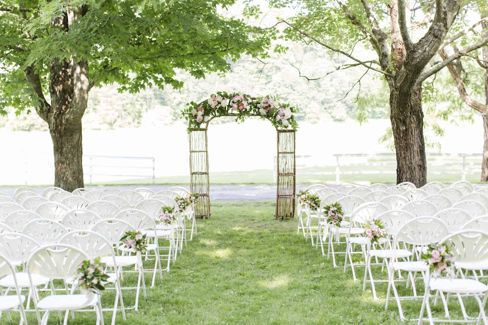 Quechee Inn at Marshland Farm - Summer Outdoor Wedding Arch and Chairs