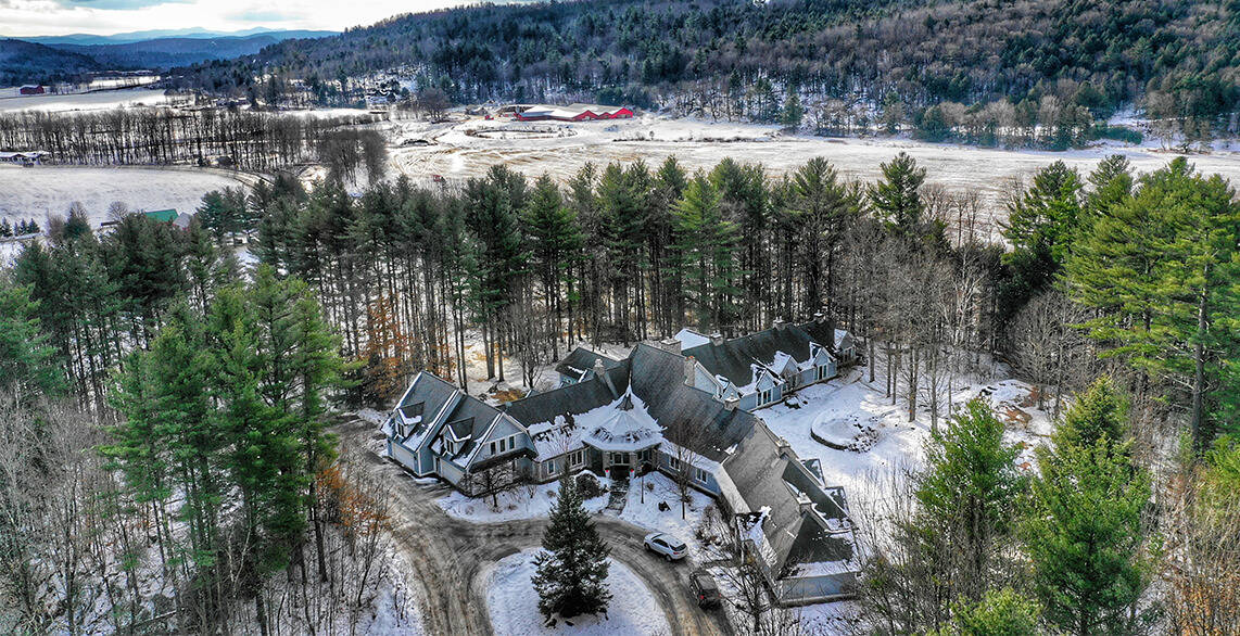 Stone Hill Inn - Winter Aerial Property View