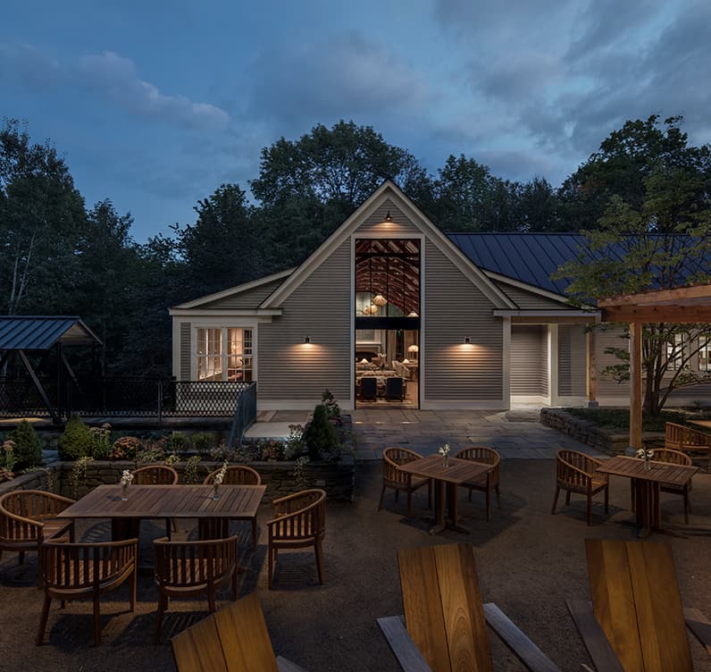 Twin Farms - Outdoor Patio at Night