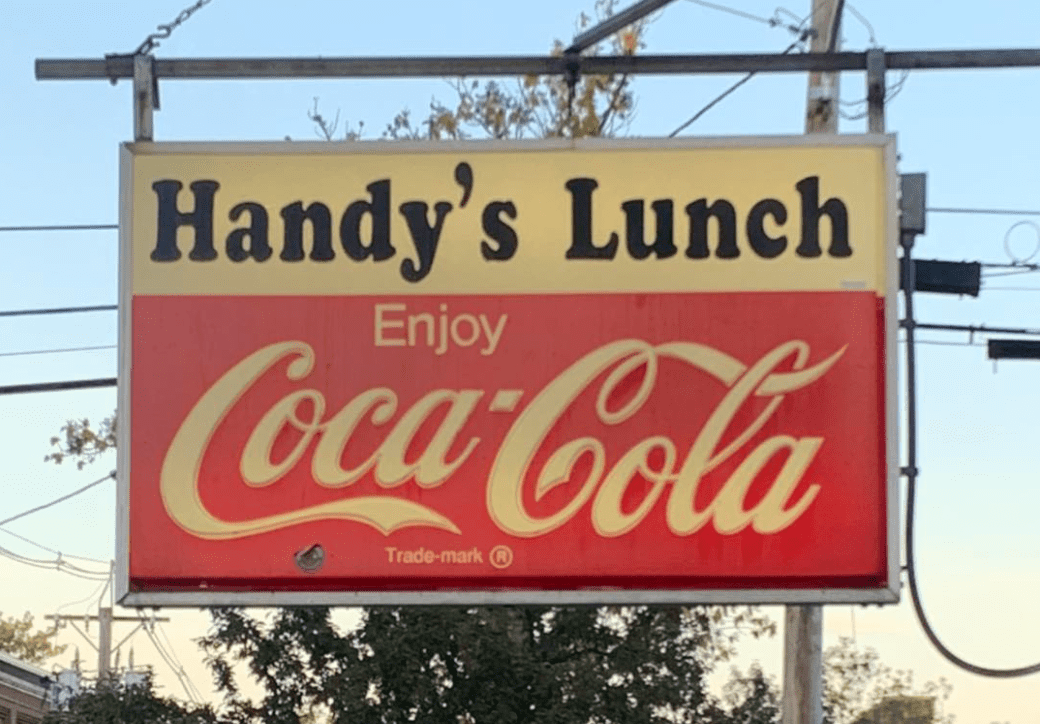 Handy's Lunch Exterior Coca Cola Sign In Sign