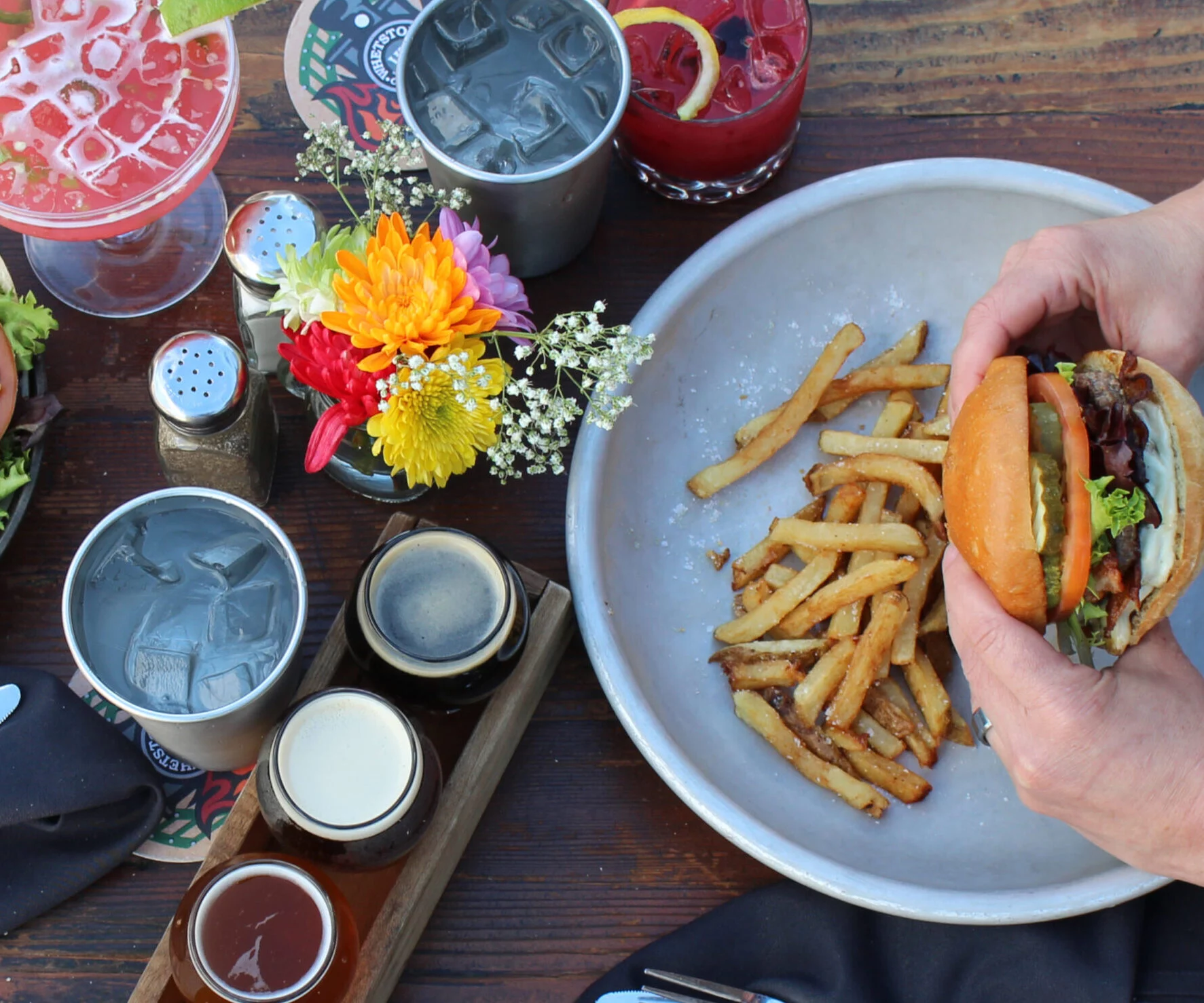 Whetstone Station - Burger and Fries with Beer and Cocktails