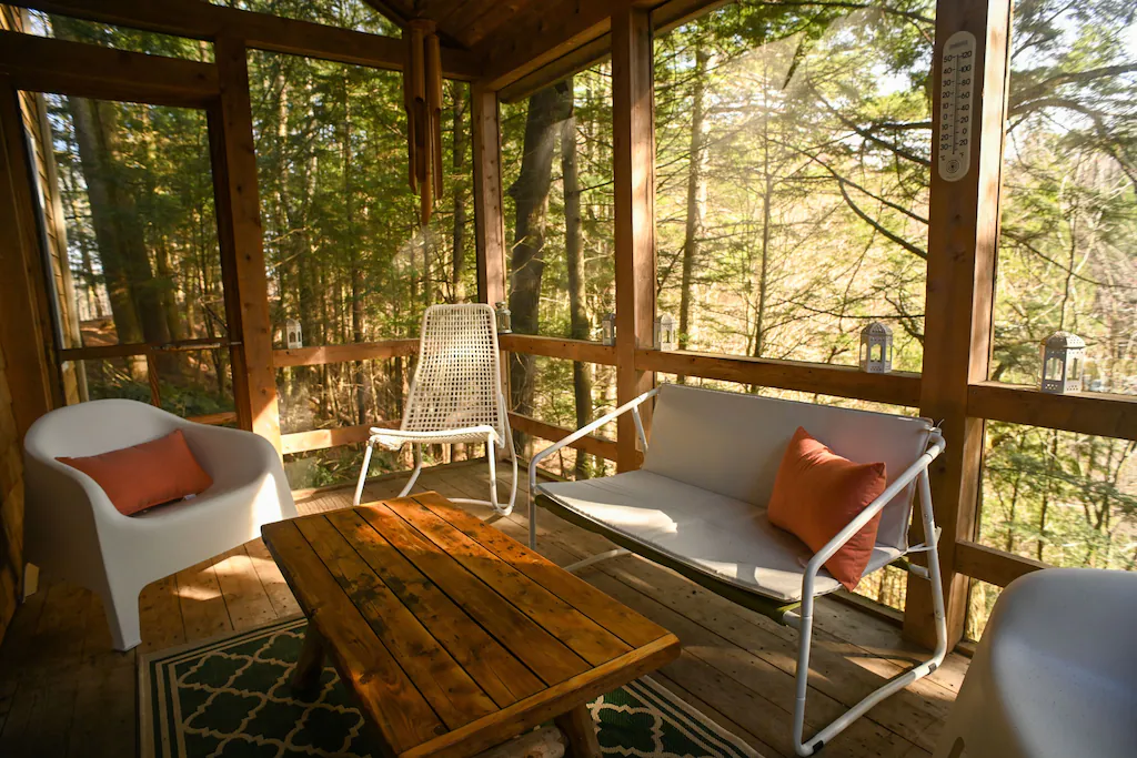 Beautiful Cedar Chalet Overlooking Jay Branch Sauna Overlooking River Screened Porch