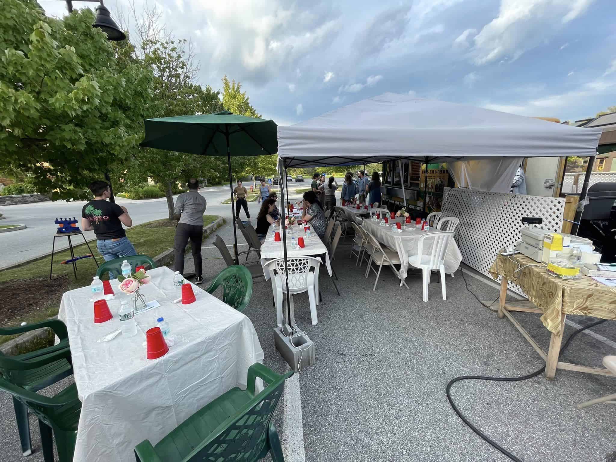 Jamerican Cuisine Food Truck - Outdoor Event Seating with Tents
