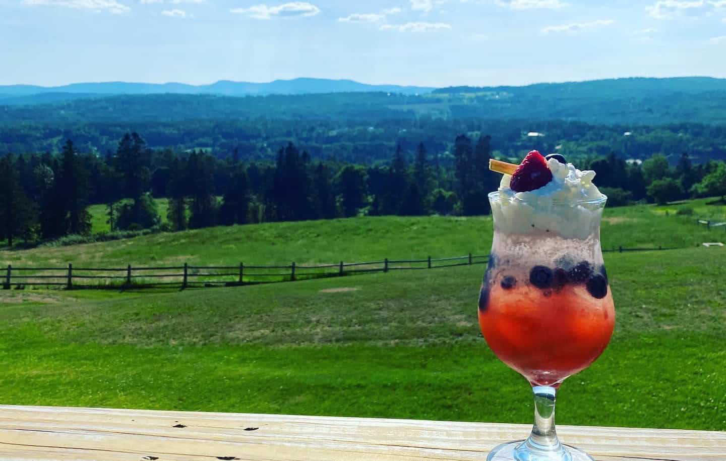 Juniper's at the Wildflower Inn - Cocktail with Stunning View - Cropped