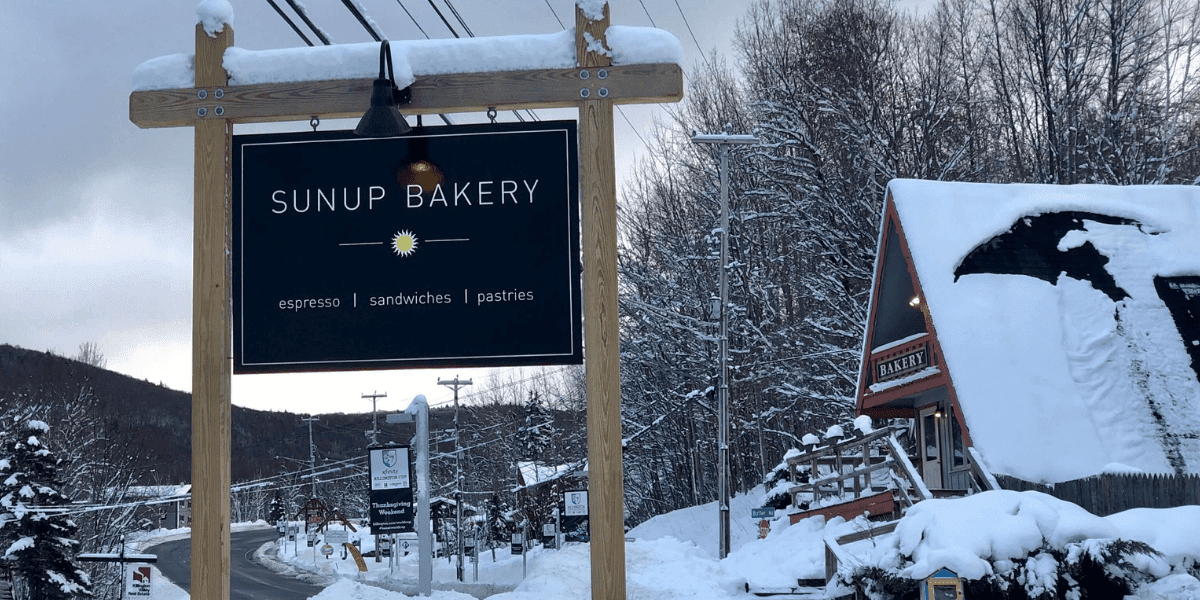 Sunup Bakery - Winter Exterior with Sign