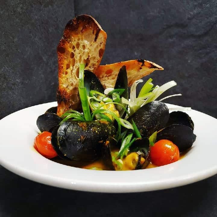 The Bench - Yellow Coconut Curry Mussels
