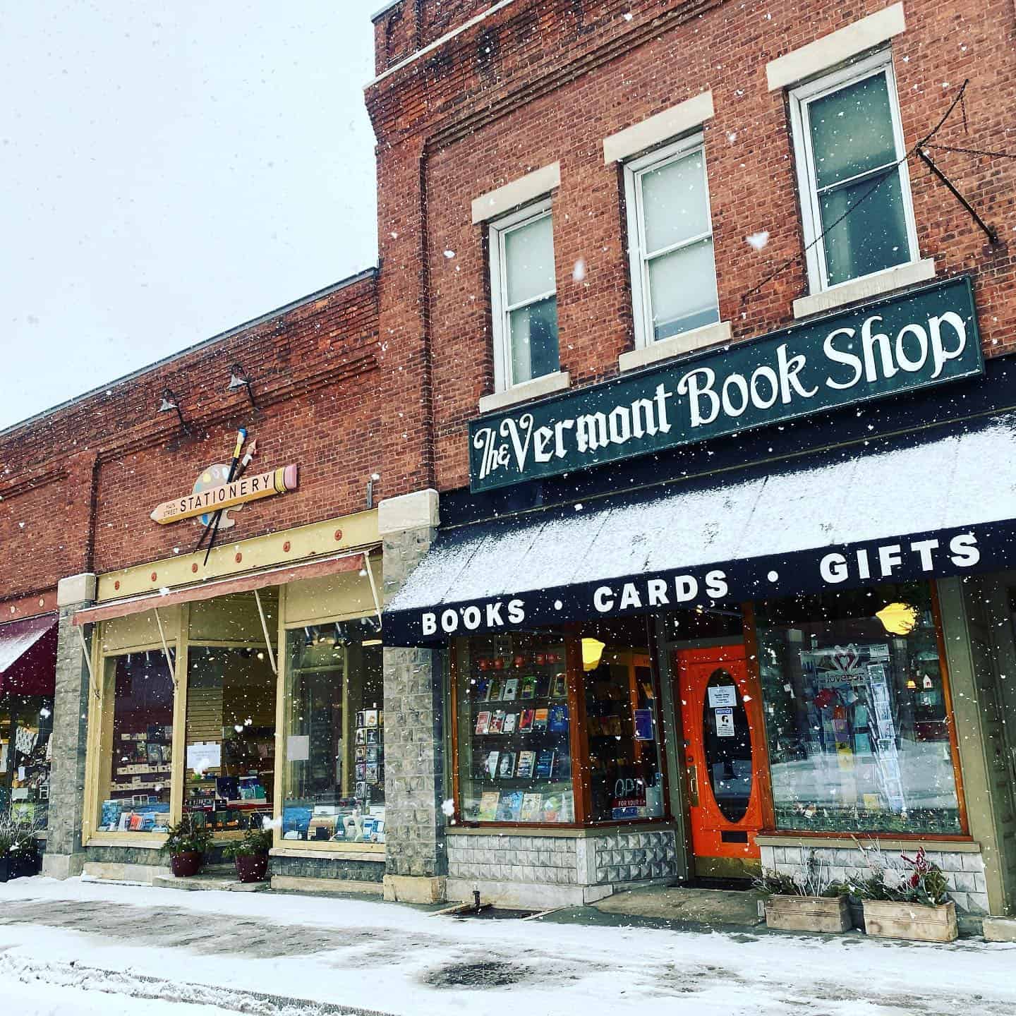 Vermont Book Shop Exterior Snowy Day