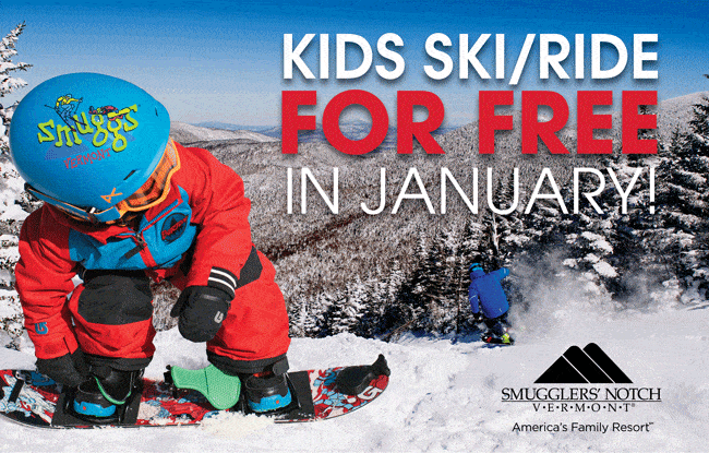 Smugglers Notch Resort Kids Ski Free January