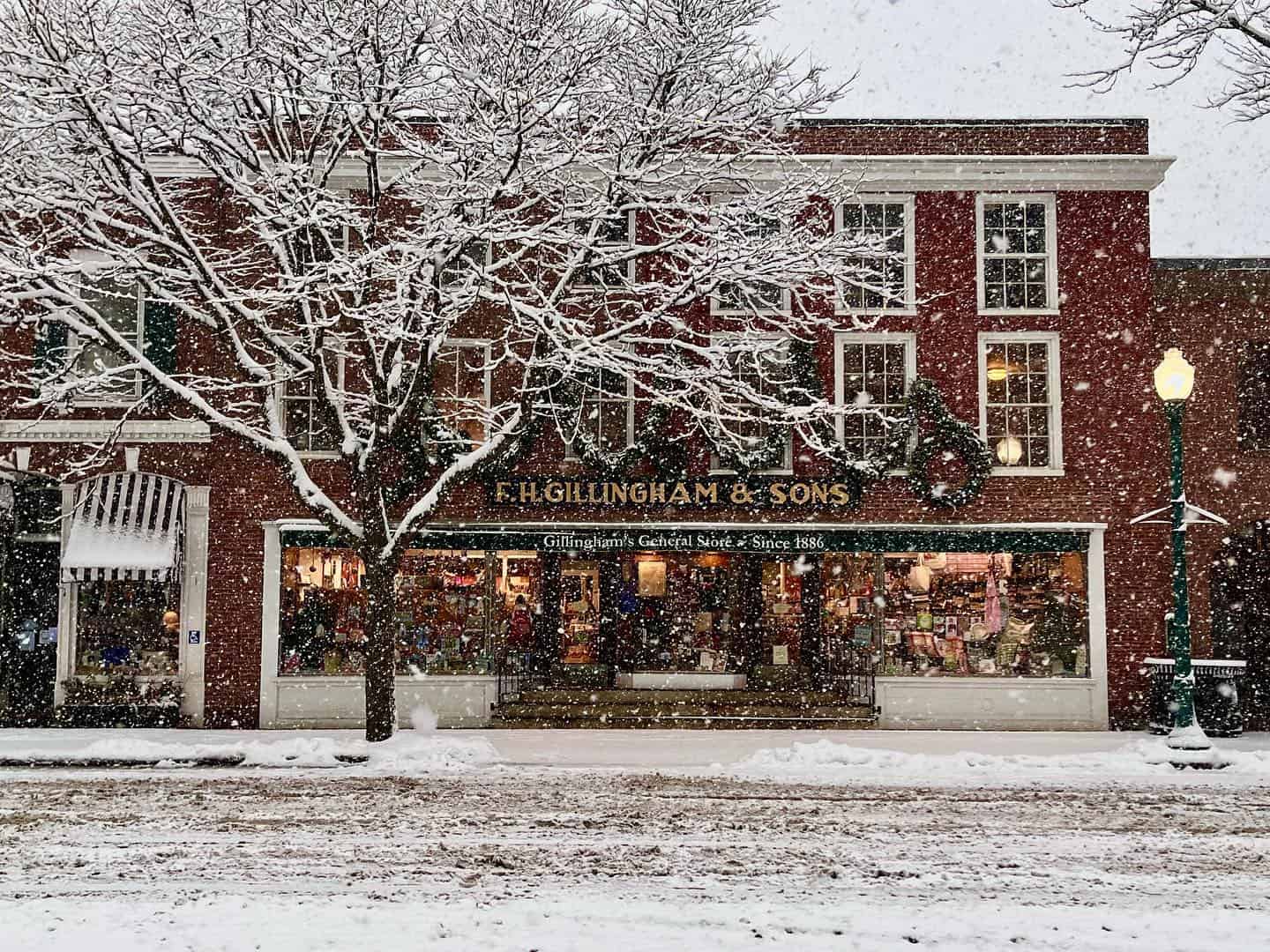 FH Gillingham and Sons Exterior Winter Snowstorm