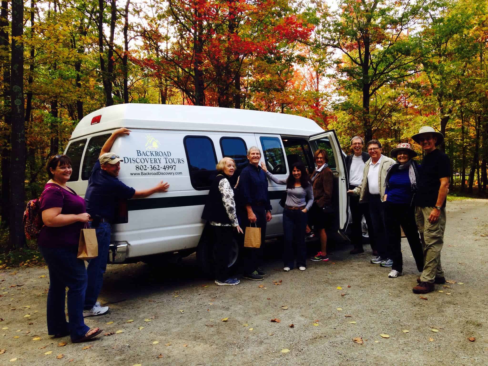 Backroad Discovery Tours - Group with Van during Foliage
