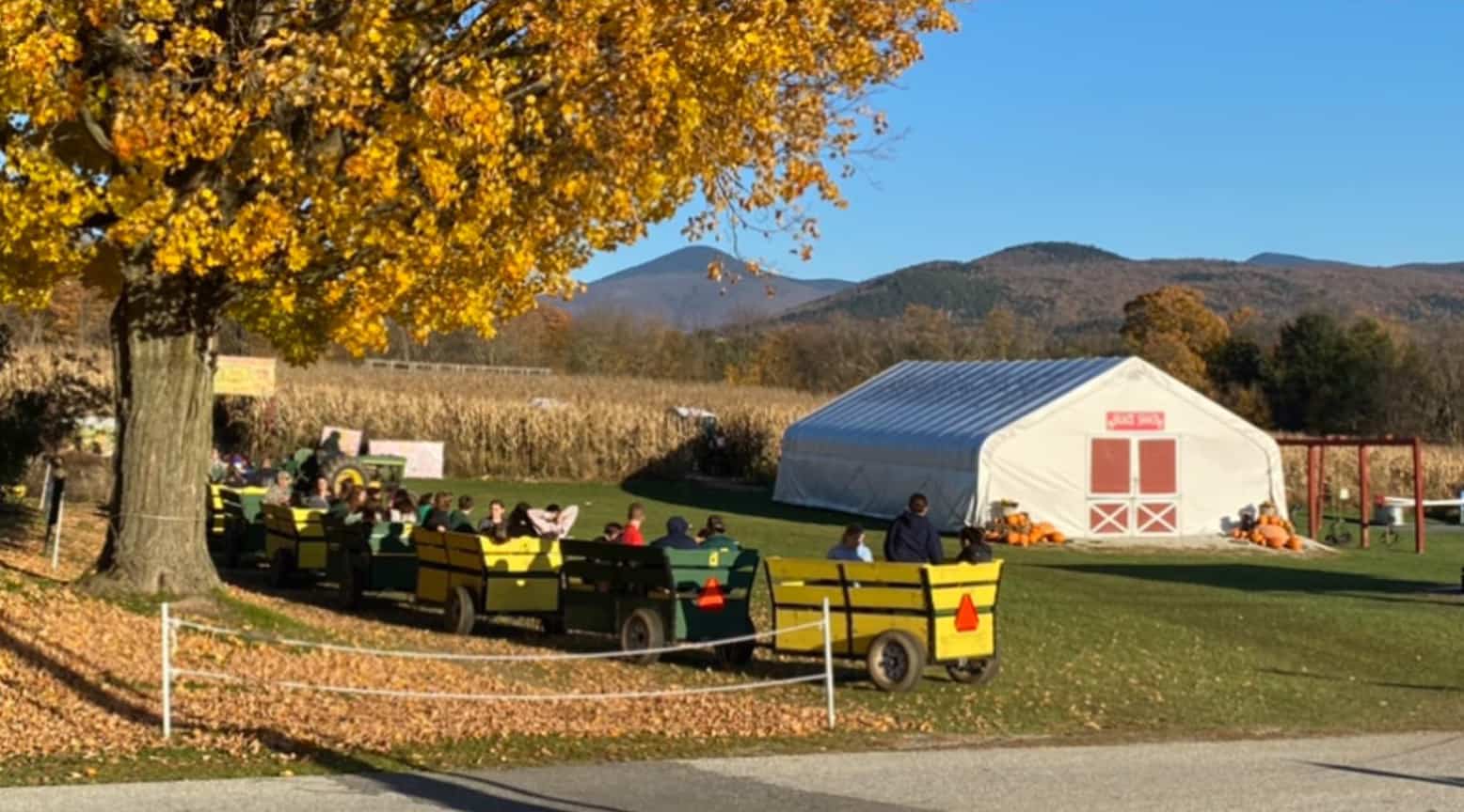 Hathaway Farm - Food Barn Tent and Wagon Train Ride - Cropped