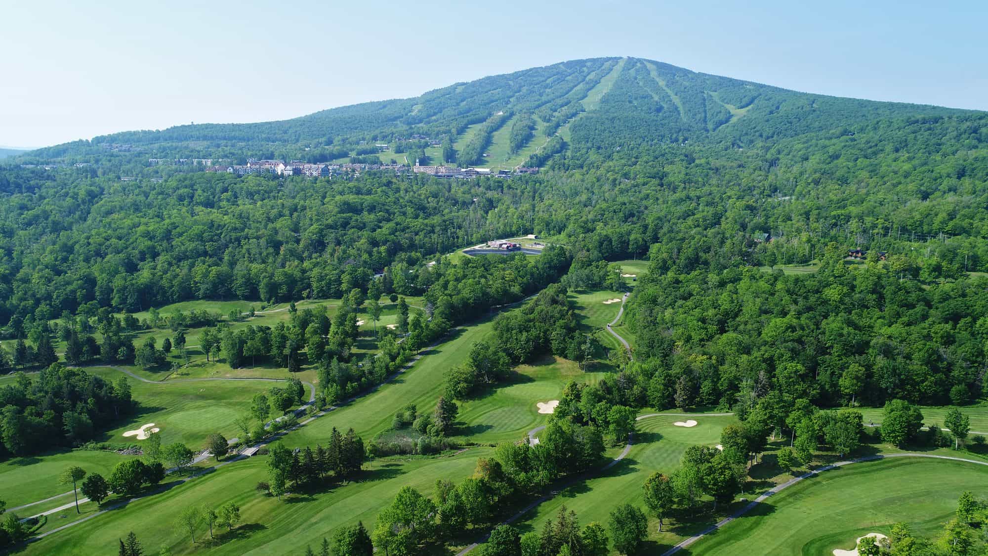 Stratton Mountain Resort Arial Golf Course in Green Summer
